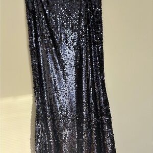 Dark Blue Sequin Maxi Skirt. Ready for New Years Eve